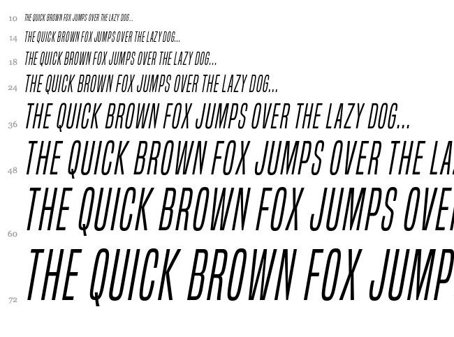 Built Titling font waterfall